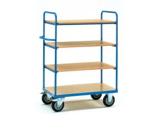 Etagewagens 4 Etages 8203 Hout 600kg Laadvlak 1200x800mm Ral5007 - 1