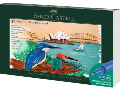 Tekenstift Faber-Castell Pitt Artist Pen Brush set 12 stuks Sydney