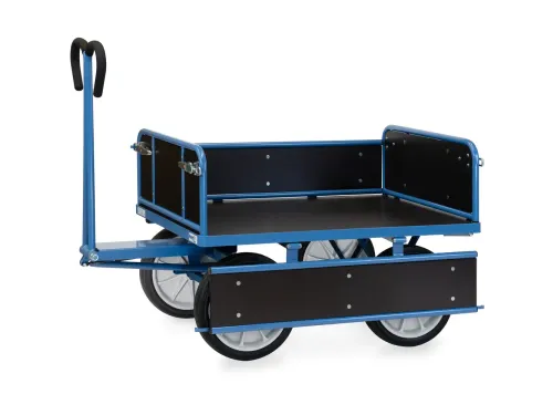 Handtrekwagens 6454v 1000kg 1200x800mm Houten Wanden Massief Rubber