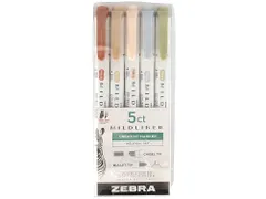 MILDLINER markeerstift Neutral 5 x assorti kleur dubbele punt