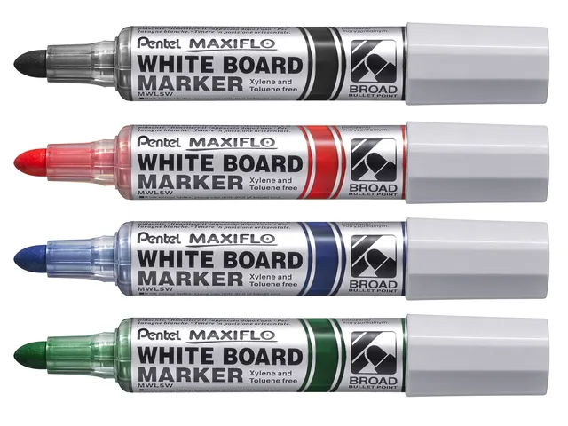 Viltstift Pentel MWL5M Maxiflo whiteboard groen 3mm