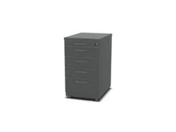 Staand Ladeblok 720x430x600mm 4 Laden 1 Materiaallade Ms-Donkergrijs