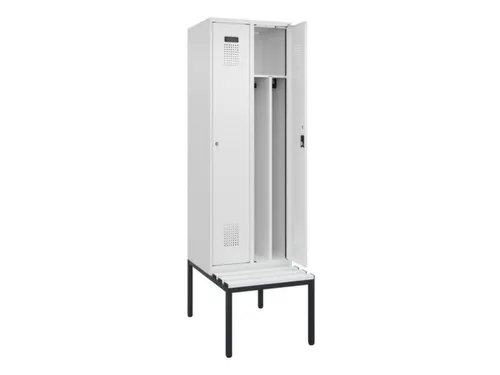 locker met bank,voor scheiding van kleding,HxBxD 2120x600x815mm,2vak