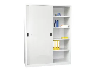 schuifdeurkast,HxBxD 1950x1500x600mm,RAL7035,front RAL7035 - 2