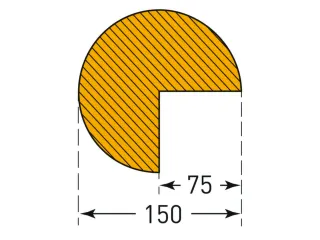 hoekbescherming,cirkel,LxØ 1000x150mm,EVAC-schuim,geel/zwart - 4