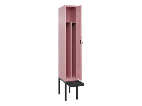 locker met bank,voor scheiding van kleding,HxBxD 2120x300x815mm,1vak
