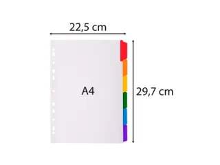 Tabblad Karton 160 Gram A4 index 6 tabs wit - 8