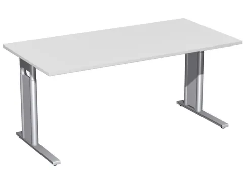 In hoogte verstelbaar bureau,HxBxD 680-820x1600x800mm,blad lichtgrijs
