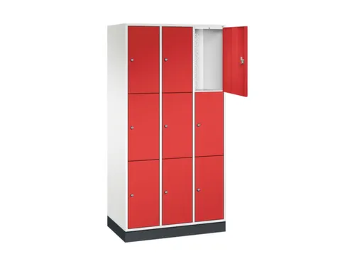 lockerkast,HxBxD 1950x920x500mm,3x3vakken,cil.-slot,sokkel