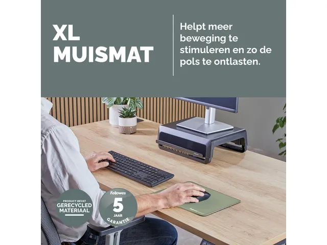 Muismat Fellowes Breyta XL saliegroen 21x28cm