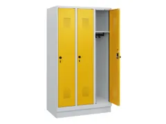 schoollocker,HxBxD 1630x900x500mm,3vak,vak B 300mm,draaigrendel,sokkel
