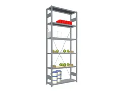 Rvs Inhaakstelling Basis 2500x1060x335mm 6legborden Vaklast 200kg