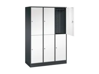 Dubbeldekse garderobekast,HxBxD 1950x1220x500mm,3x2vak.,vak B 360mm - 1
