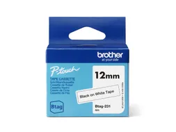 Labeltape Brother Ptouch Btag-231 12mm zwart op wit