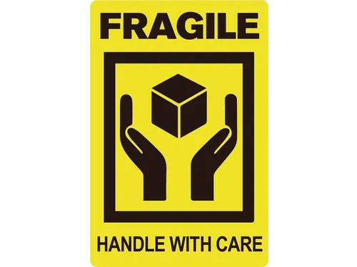 Waarschuwingsetiket fragile/handle with care 50,8mmx76,2mm 200st