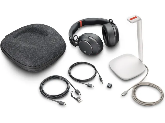 Poly Voyager Surround 85 UC USB-C-headset + USB-C/A-adapter + oplaadst