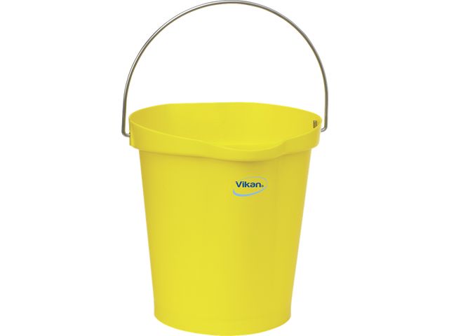 Hygiene 5686-6 emmer 12 liter geel maatverdeling en schenktuit | HACCPStore.nl