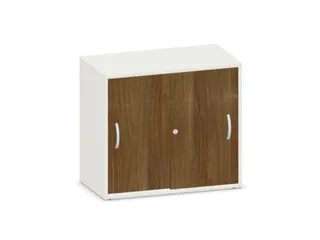 schuifdeurkast,HxBxD 720x800x430mm,decor romp wit,decor front noten - 1