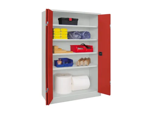 Ruime Vouwdeurkast 1950x1200x400mm 4legborden Ral7035 Front Ral3000