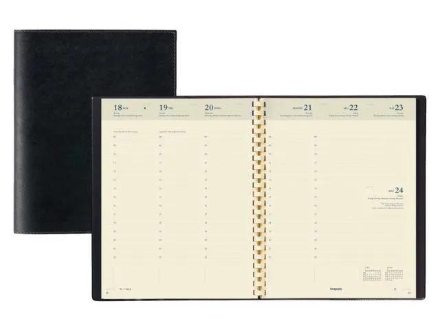 Agenda 2027 Brepols Concorde Calpe spirale 7 jours/2 pages noir