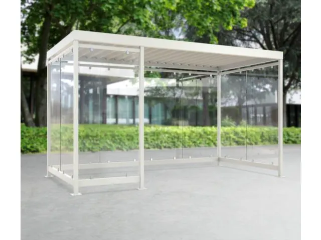 rokersoverkapping,HxBxD 2510x4195x2165mm,wanden EVG,dak trapeziumplaat