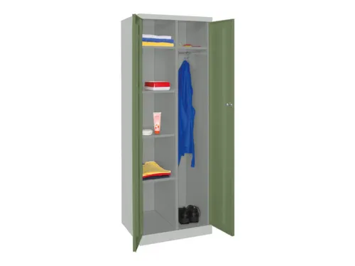 kleding-/wasgoedkast,HxBxD 1800x600x500mm,RAL7035,front RAL6011