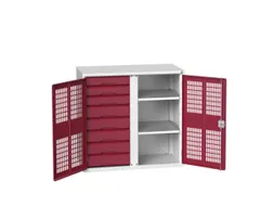 universele kast,HxBxD 1000x1050x550mm,2xStalen bodem,8lade(n)