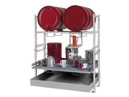 Complete Aanbieding Stapelframes 2x200l Opvangbak Rooster Verzinkt
