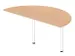 aanbouwtafel,i.h.v.,HxBxD 720-840x1600x800mm,halfrond,NE-esdoorn