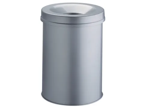 prullenmand zelfblussend 30 liter HxØ 492x315mm kop lichtgrijs