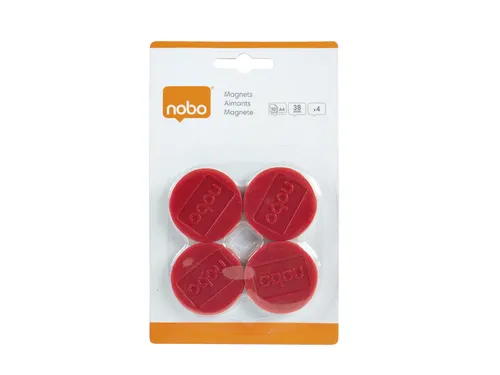 Magneet Nobo 38mm rood 4 stuks