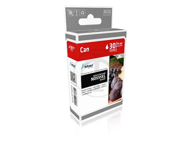 AS15115 Astar Canon CLI551XL IP inkt foto zwart HC rebuilt chip 11ml