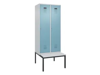 locker met bank,HxBxD 2120x800x815mm,2vak,vak B 400mm,cilinderslot - 2