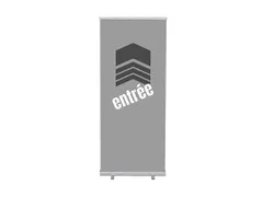 Roll-Banner 85x200 complete set met print "Entrée" Grijs