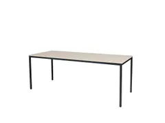 Domino Basic tafel Vaste Hoogte 2000x800mm Robson Eiken zwart 4-poot