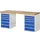 werkbank,HxBxD 890x2000x700mm,beukblad,draagverm. 750kg,2containers