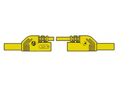 Spuitgegoten meetsnoer met contactbeveiliging 4mm 25cm geel