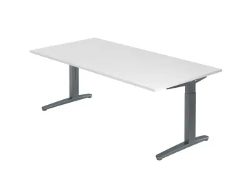 In hoogte verstelbaar bureau,HxBxD 680-850x2000x1000mm,blad wit - 1