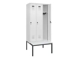 locker met bank,HxBxD 2120x900x815mm,3vak,vak B 300mm,draaigrendel