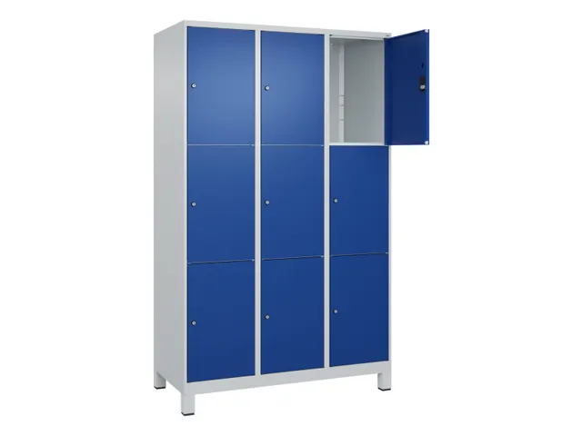 lockerkast,HxBxD 1950x1200x500mm,3x3vakken,vak B 400mm,cil.-slot
