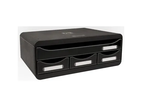 Ladekastje met 4 lades Toolbox Mini Kunststof Zwart