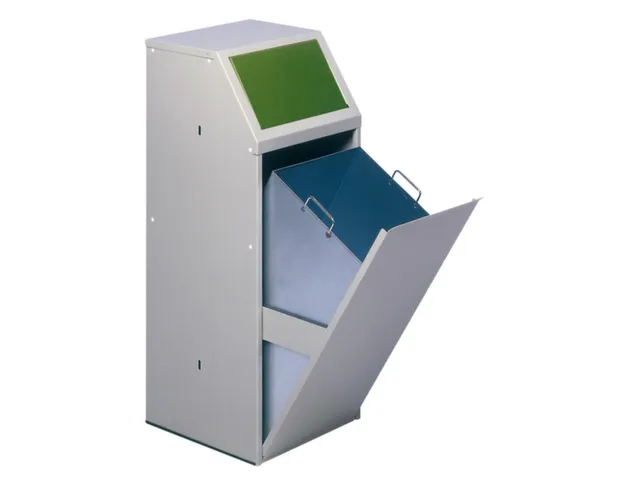 Afvalverzamelaar 69 liter binnenbak sticker glas klep voorzijde groen