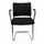 Bezoekersstoel Armleuningen Zwart Stof 450x480x450mm Sledeframe