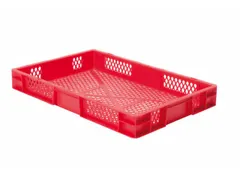 Euronorm-stapelbak 14.5l 75x600x400mm Wanden/bodem Opengewerkt Rood