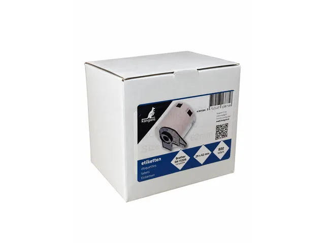 Etiket Kangaro compatible Brother DK-11209 zwart/wit 29x62mm 1 rol a 8