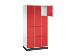 lockerkast,HxBxD 1950x920x500mm,3x4vakken,cil.-slot,sokkel