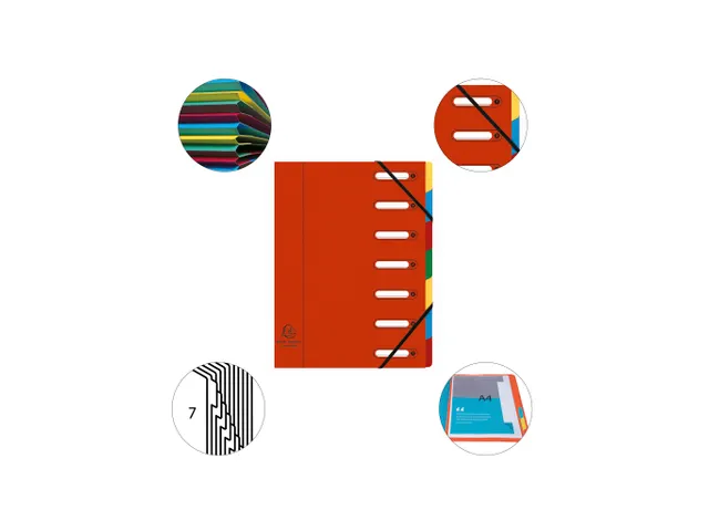 Sorteermap Harmonika vensters 7vak rood