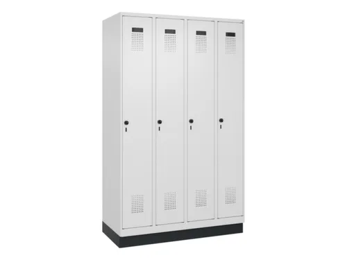 locker,HxBxD 1950x1200x500mm,4vak,vak B 300mm,draaigrendel,sokkel