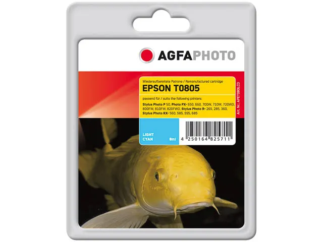 Agfa Photo Epson T0805 STP inkt licht Cyaan Rebuilt 520 pagina's 8ml