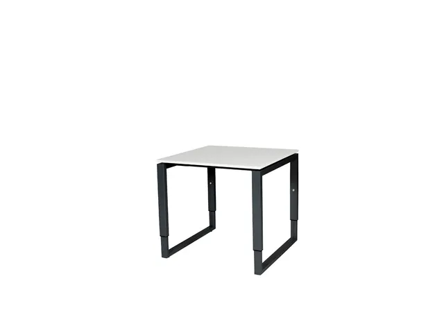 Domino Plus Bureau Hoogte Verstelbaar 800x800mm Grijs Zwart O-Poot